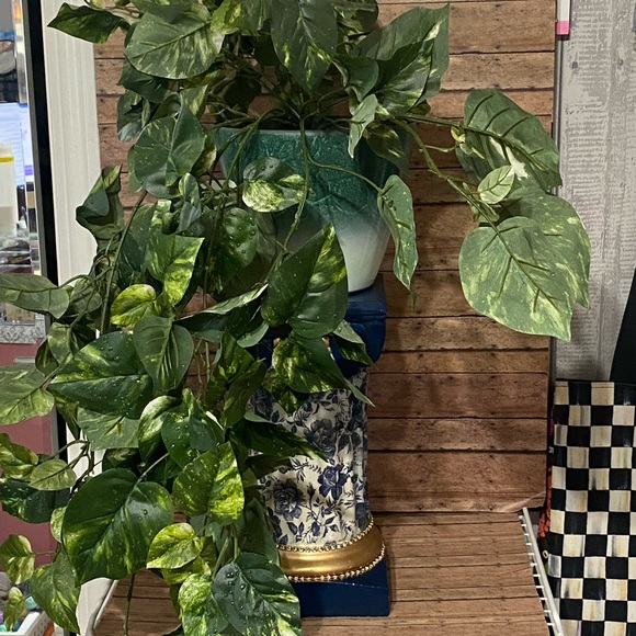 Plant stand - Blue toile - Picture 3 of 3